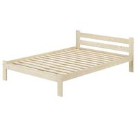 Erst-Holz® Lit d'appoint double 140 x 200 cm en épicéa massif non traité avec accessoires au choix V-60.60N-14 Sommier à roulettes avec