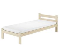 Erst-Holz® Lit d'appoint simple 90 x 200 cm en épicéa massif laqué avec accessoires au choix V-60.60-09 Sommier à roulettes et matelas avec
