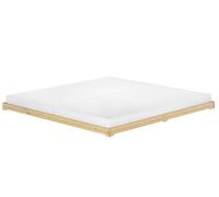 Erst-Holz® Lit de sol bas, 200 x 200 cm, en pin naturel, lit bas, futon, sommier à roulettes V-60.47K-20 et matelas avec