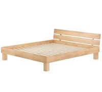 Erst-Holz® Lit double en bois de hêtre massif laqué 180 x 200 cm - Accessoires au choix V-60.80-18 - Sommier à roulettes avec