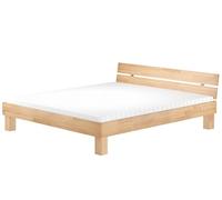 Erst-Holz® Lit double en bois de hêtre massif laqué 180 x 200 cm - Accessoires au choix V-60.80-18 - Sommier à roulettes et matelas avec