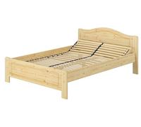 Erst-Holz Lit double en pin naturel 140 x 200 cm - Lit futon large en bois massif - Accessoires au choix V-60.37-14 - Cadre en bois à ressorts avec