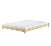 Erst-Holz Lit Double pin Naturel 140x200 Extra-Plat sans tête de lit, Accessoires variables V-60.51-14, Accessoires:sommier à Lattes et Matelas INCL.