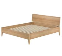 Erst-Holz® Lit double sans métal en bois de hêtre avec pieds coniques 180 x 200 cm avec accessoires au choix V-60.94-18 Sommier à roulettes avec