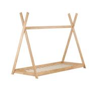 Erst-Holz® Lit en bois en forme de tipi, lit pour enfant, 90 x 200 cm, en hêtre massif huilé, accessoires au choix, V-60.71-09 avec sommier à roulettes avec