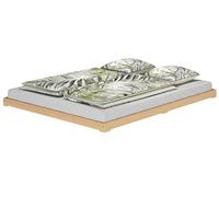 Erst-Holz Lit en hêtre Massif Naturel très Bas, lit Double 160x200 cm, Accessoires en Option V-60.66-16, Accessoires:sans Accessoires