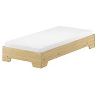 Erst-Holz® Lit fonctionnel, 100 x 190 cm, pour pension, invité, avec accessoires au choix, V-60.56-10-190, cadre en bois à ressorts et matelas avec