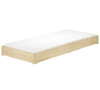 Erst-Holz® Lit fonctionnel, en épicéa, 80 x 200 cm, pour invités, de sol, avec accessoires au choix, V-60.69-08, sommier à roulettes et matelas avec