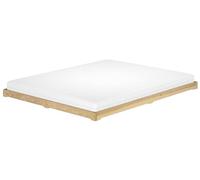 Erst-Holz® Lit futon 180 x 200 cm, peu encombrant, très bas, en frêne laqué, V-60.47E-18, sommier à roulettes et matelas avec