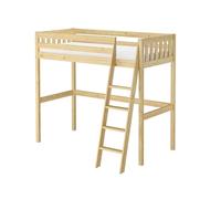 Erst-Holz® Lit mezzanine en pin 90 x 200 cm avec accessoires au choix V-60.23-09 Sommier à roulettes et matelas avec