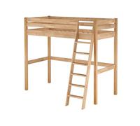 Erst-Holz® Lit mezzanine peu encombrant, 90 x 200 cm, en hêtre laqué, avec accessoires au choix, V-60.08-09, sommier à roulettes avec
