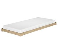 Erst-Holz® Lit pour enfant - Petit lit simple futon - 80 x 180 cm - Frêne huilé V-60.47E-08-180 - Sommier à roulettes et matelas avec