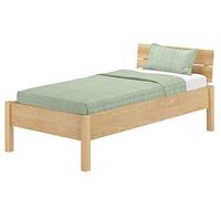 Erst-Holz Lit sans métal en frêne Naturel, lit Simple avec sommier 100x200 Hauteur Variable V-60.90-10K