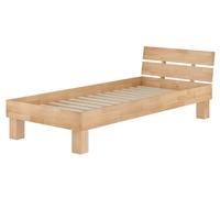 Erst-Holz Lit Simple en hêtre Naturel 90x200 Style Moderne avec sommier à Lattes 60.80-09