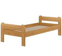Erst-Holz Lit Simple pin Massif, Aspect chêne 90x200, Design Classique, Accessoires Variables V-60.39-09E, Accessoires:sommier à Lattes INCL.