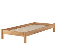 Erst-Holz Lit Simple Style futon en hêtre Naturel 80x200 avec sommier à Lattes en Bois 60.84-08