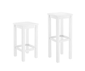 Erst-Holz Tabouret de Bar Blanc, Chaise de Bar en Bois Massif, Hauteur 60/80 cm V-90.71-44-45W