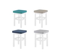 Erst-Holz Tabouret en Bois Massif Blanc, Assise rembourrée dans des Couleurs sélectionnables V-90.71-41WP