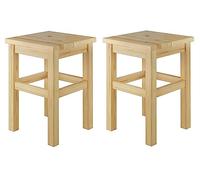 Erst-Holz Tabouret en Bois Massif sans Dossier en pin Massif Naturel ou Blanc V-90.71-41Pack Double pin