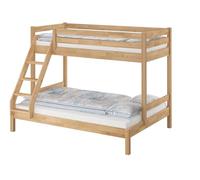 Erst-Holz® V-60.14-09-14 Lit superposé stable en hêtre massif laqué 90 x 200 cm 140 x 200 cm Sans accessoires