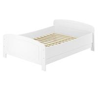 Erst-Holz V-60.44W-16 Lit en bois blanc extra haut 160 x 200 cm avec accessoires au choix