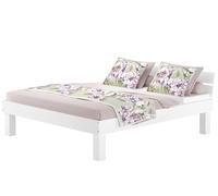 Erst-Holz® V-60.86W-HoR Cadre de lit simple en hêtre massif avec pieds hauts Blanc