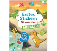 Ars Edition – Erstes Stickern Metallic – Dinosaurier – Plus de 350 autocollants métalliques