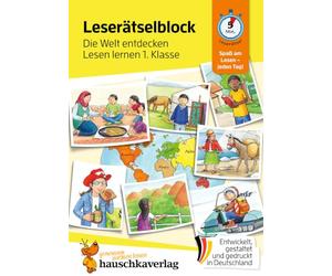 Erstleseblock - Die Welt entdecken, A5-Block: Übungsblock für die Grundschule, 1. und 2. Klasse: Leserätsel, Leseübungen, spielend Lesen lernen