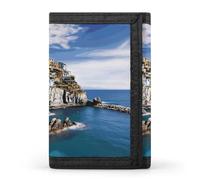 ERSTSNCK Cinque Terre Portefeuille de voyage élégant avec porte-cartes d'identité et sécurité à trois volets pour homme et femme