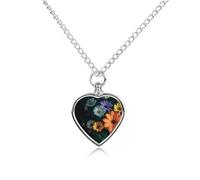 ERSTSNCK Collier urne pour cendres d'animaux de compagnie avec pendentif en forme de cœur avec kit de remplissage, chaîne réglable de 70,1 cm, bijou souvenir pour chien, chat, cadeau de condoléances