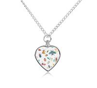 ERSTSNCK Collier urne pour cendres d'animaux domestiques avec pendentif en forme de cœur avec kit de remplissage - Chaîne réglable de 70,1 cm - Bijou souvenir pour chien et chat - Cadeau de