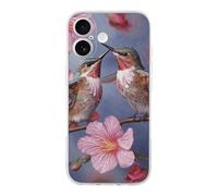 ERSTSNCK Compatible avec iPhone 17 Coque colibri avec coque de téléphone élégante rose pour homme et femme en TPU résistant aux chocs pour 17 Pro