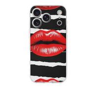 ERSTSNCK Coque compatible avec iPhone 17 - Lèvres rouges - Coque de téléphone élégante pour homme et femme - En TPU résistant aux chocs - Coque fine pour 17 Pro