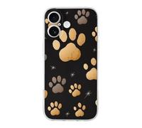 ERSTSNCK Coque compatible avec iPhone 17 - Motif empreintes de pattes de chien - Coque de téléphone élégante pour homme et femme - TPU résistant aux chocs - Coque fine pour 17 Pro - Transparent