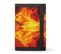 ERSTSNCK Fire Vs Ice Art Portefeuille de voyage élégant avec porte-cartes d'identité et sécurité à trois volets pour homme et femme