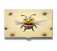 ERSTSNCK Honey Bee Porte-cartes de visite en métal personnalisé super léger pour cartes de visite avec fermeture à boucle pour homme et femme