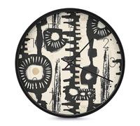 ERSTSNCK Horloge murale décorative avec impression africaine silencieuse et sans tic-tac pour salon, chambre, salle de bain, cuisine, bureau, appartement ou cadeau - Noir - 25,4 cm
