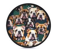 ERSTSNCK Horloge murale décorative en forme de bouledogue anglais - Silencieuse - Sans tic-tac - Pour salon, chambre, salle de bain, cuisine, bureau, appartement - 25,4 cm - Blanc