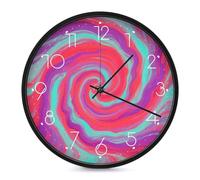 ERSTSNCK Horloge murale décorative rouge - Violet - Horloge murale décorative silencieuse sans tic-tac - Pour salon, chambre, salle de bain, cuisine, bureau, appartement - 25,4 cm - Blanc
