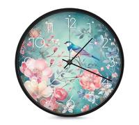 ERSTSNCK Horloge murale décorative silencieuse et sans tic-tac pour salon, chambre à coucher, salle de bain, cuisine, bureau, appartement - 25,4 cm - Blanc