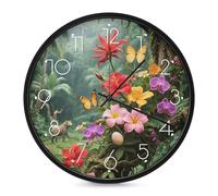 ERSTSNCK Horloge murale décorative silencieuse et sans tic-tac pour salon, chambre, salle de bain, cuisine, bureau, appartement ou cadeau, 25,4 cm, blanc