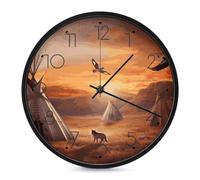 ERSTSNCK Horloge murale décorative silencieuse sans tic-tac pour salon, chambre, salle de bain, cuisine, bureau, appartement ou cadeau, 25,4 cm, noir