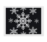 ERSTSNCK Kit de peinture diamant 5D en forme de flocon de neige blanc pour adultes - 30,5 x 40,6 cm - Kit d'art diamant 5D pour débutants - Décoration murale