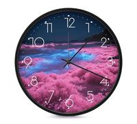ERSTSNCK Noctiluca Bloom Horloge murale décorative silencieuse sans tic-tac pour salon, chambre à coucher, salle de bain, cuisine, bureau, appartement ou cadeau, 25,4 cm, blanc