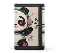 ERSTSNCK Panda Portefeuille de voyage élégant avec porte-cartes d'identité et de sécurité à trois volets pour homme et femme