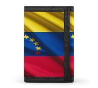 ERSTSNCK Portefeuille de voyage élégant avec motif drapeau du Venezuela, porte-carte d'identité, sac à main à trois volets pour homme et femme