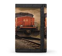 ERSTSNCK Portefeuille de voyage élégant en forme de train de marchandises avec porte-cartes d'identité et de sécurité à trois volets pour homme et femme