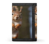 ERSTSNCK Portefeuille de voyage élégant en forme d'écureuil amusant avec porte-cartes d'identité, sac à main à trois volets pour homme et femme