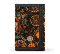ERSTSNCK Portefeuille de voyage fin à trois volets pour homme et femme Motif Turquie et haricots verts