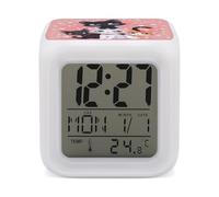 ERSTSNCK Réveil avec veilleuse en forme de petit chat avec affichage LED pour chambre à coucher, réveil numérique intelligent avec 7 lumières d'ambiance colorées, minuterie de sommeil pour les